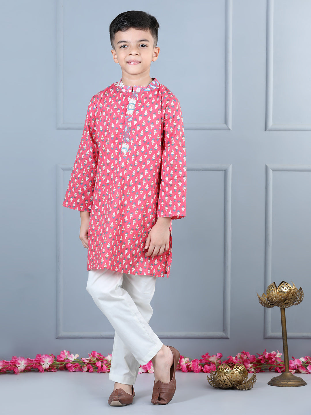 Aww Hunnie Jaipuri Butti Cotton Kurta & Pajama Set – Festive Kidswear (1–12 yrs)