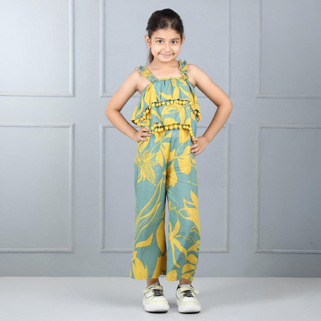 Aww Hunnie Premium Pom-Pom Lyre Top & Straight-Fit Bottom Set – 100% Cotton Rayon