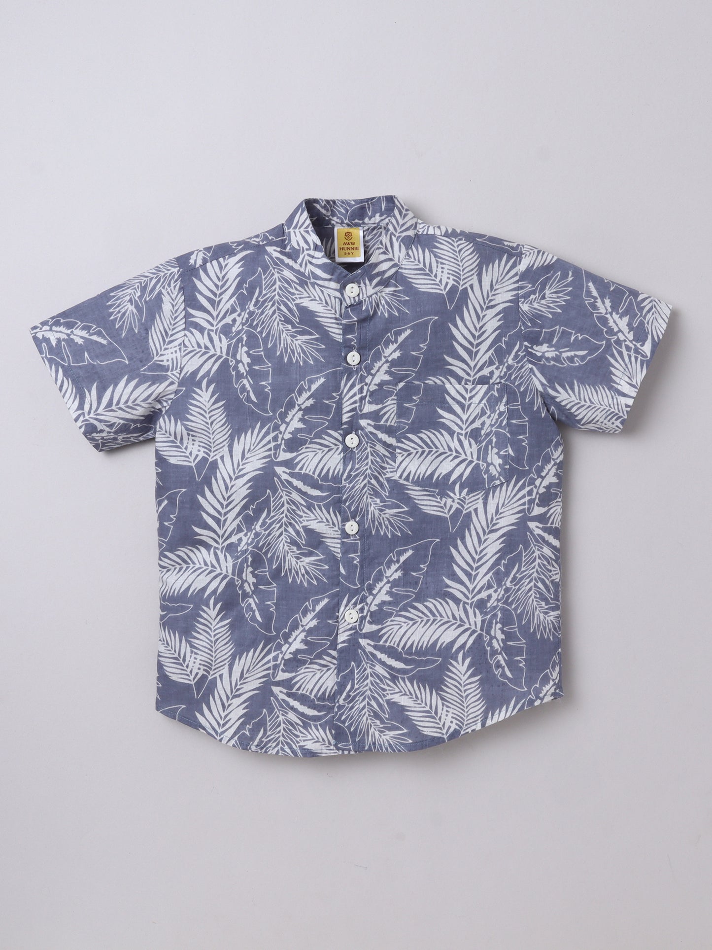 Leaf‑Print Cotton Shirt & Shorts Set for Kids | Aww Hunnie