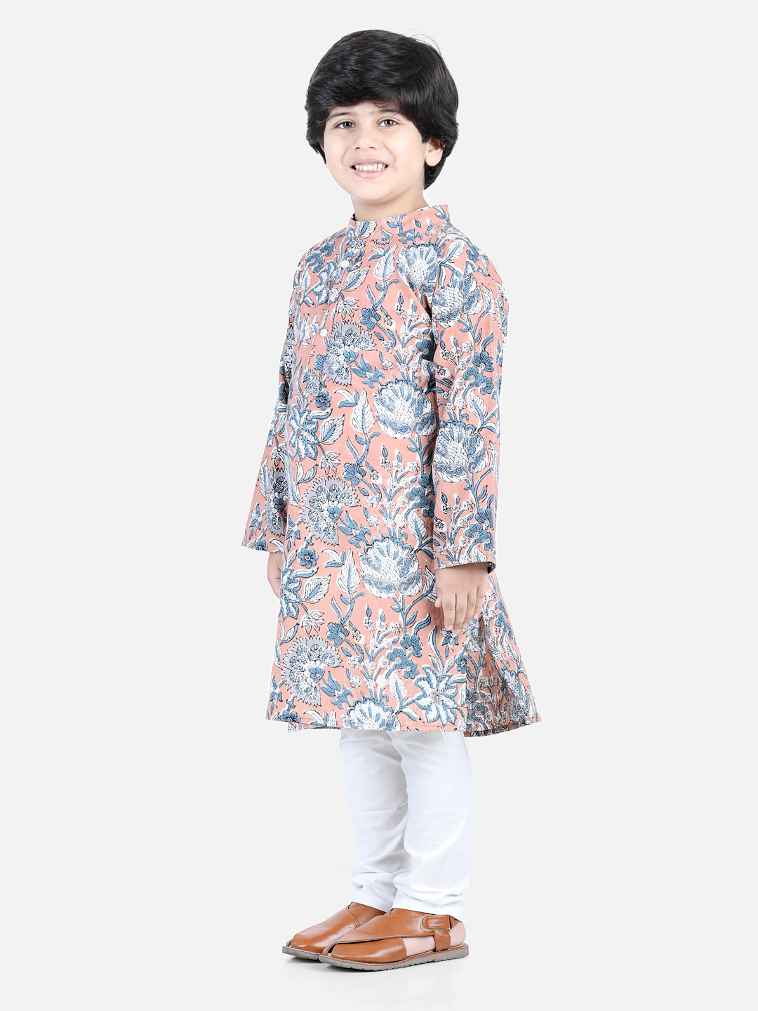 Aww Hunnie Floral Butti Cotton Kurta & Pajama Set for Kids