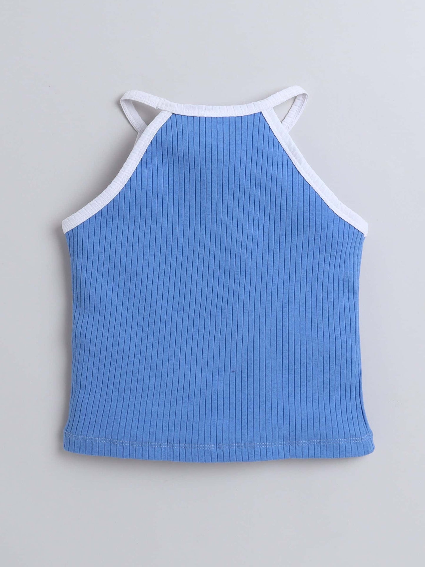 Aww Hunnie Ribbed Halter Neck Top - Pure, Chemical-Free Kidswear