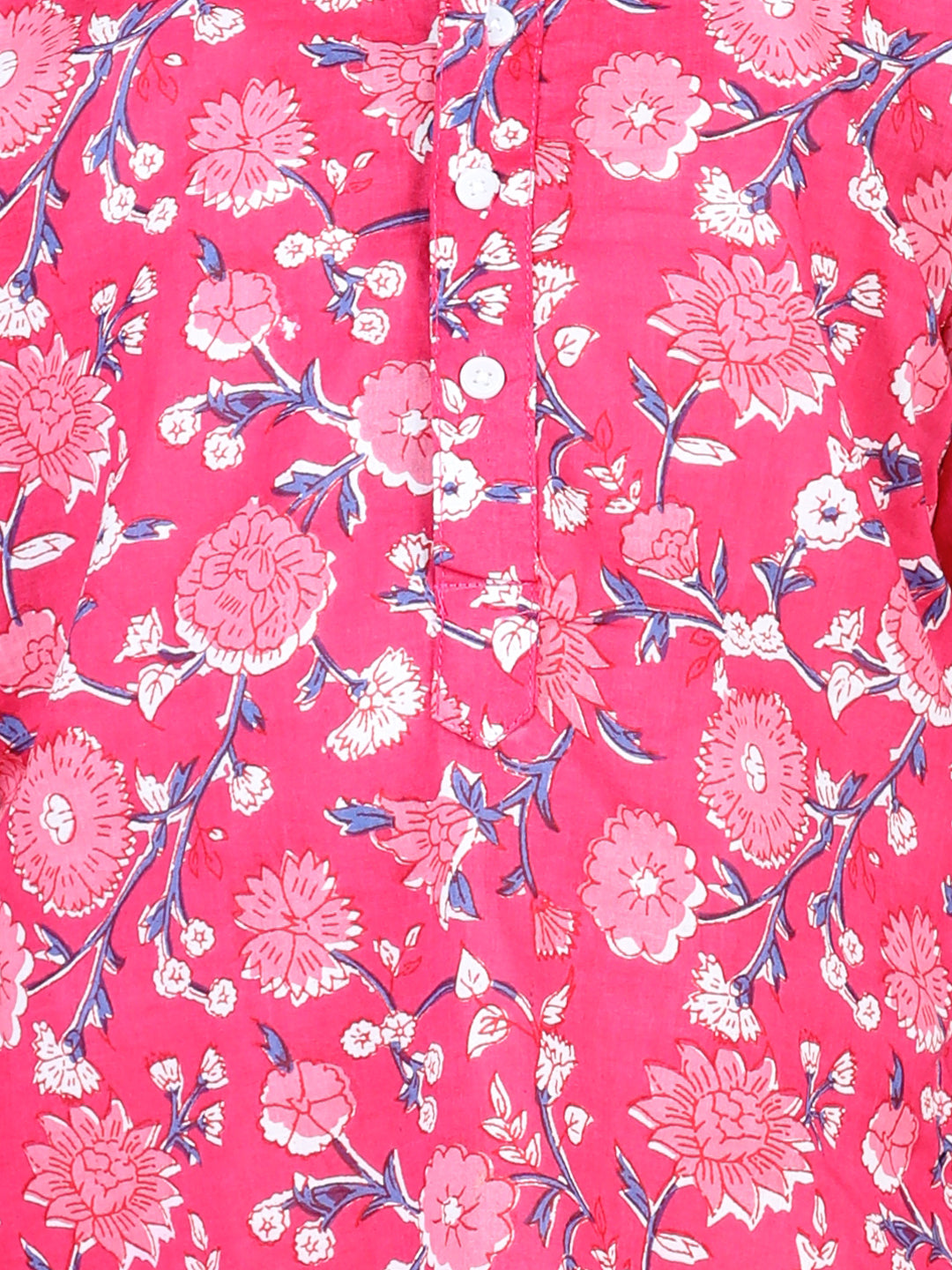 Aww Hunnie Floral Jaipuri Cotton Kurta & Pajama Set – Kids Ethnic Wear