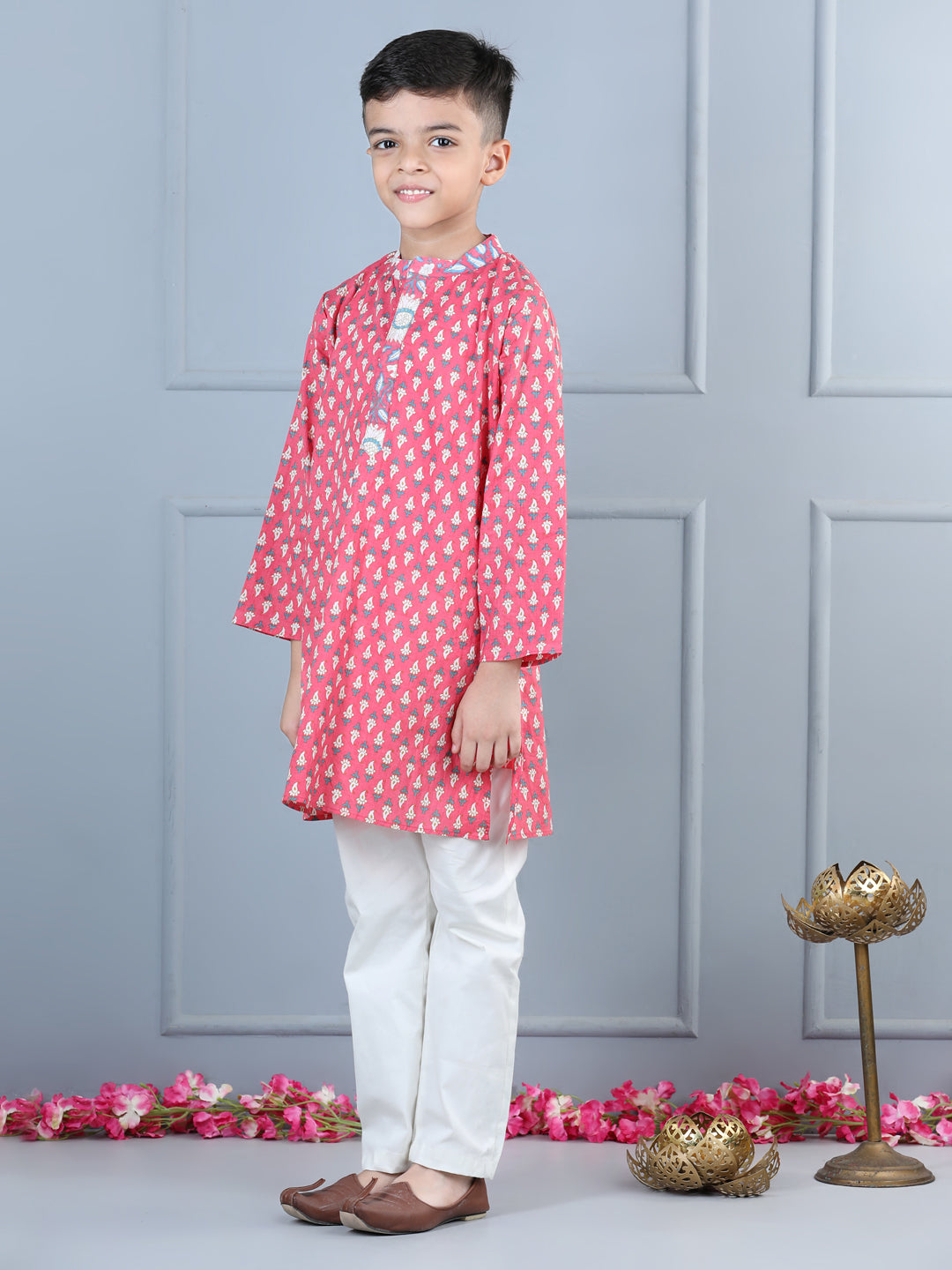 Aww Hunnie Jaipuri Butti Cotton Kurta & Pajama Set – Festive Kidswear (1–12 yrs)