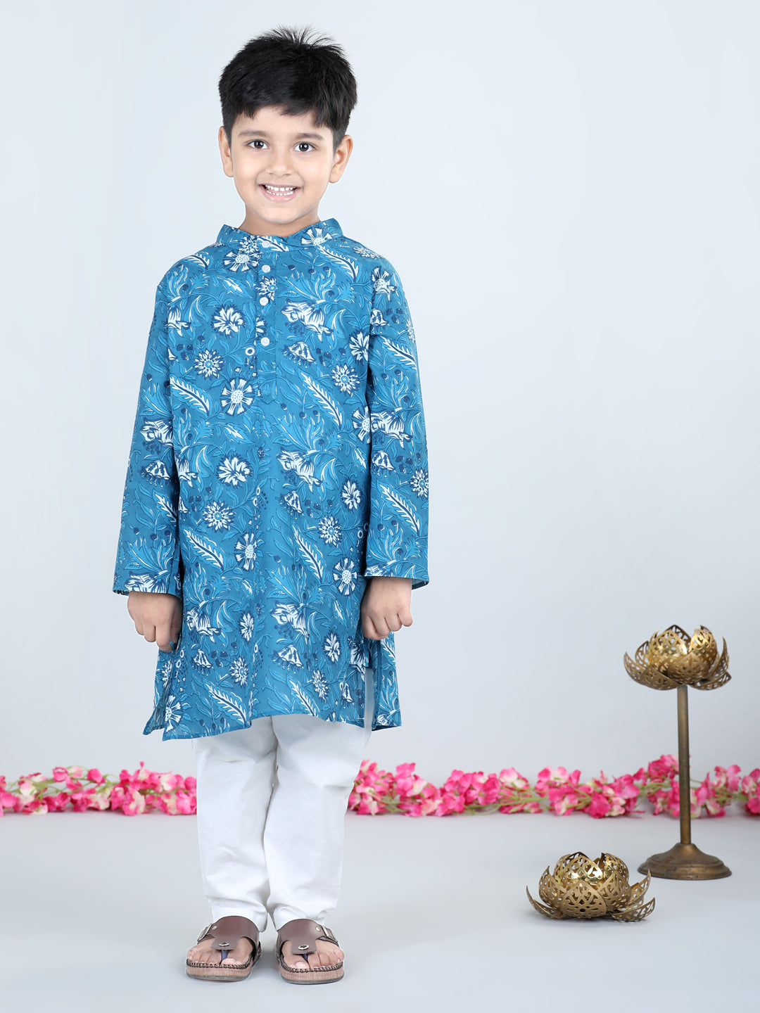 Aww Hunnie Boys Printed Cotton Kurta & Pocket Pajama Set – 1–12 yrs