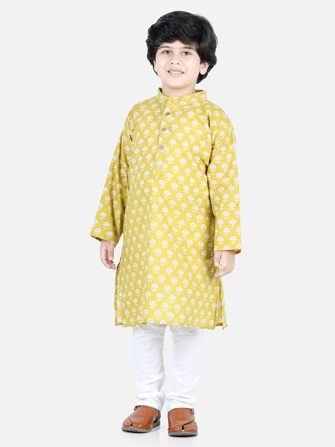 Aww Hunnie Boys Jaipuri Print Kurta & Pocket Pajama – Organic Cotton