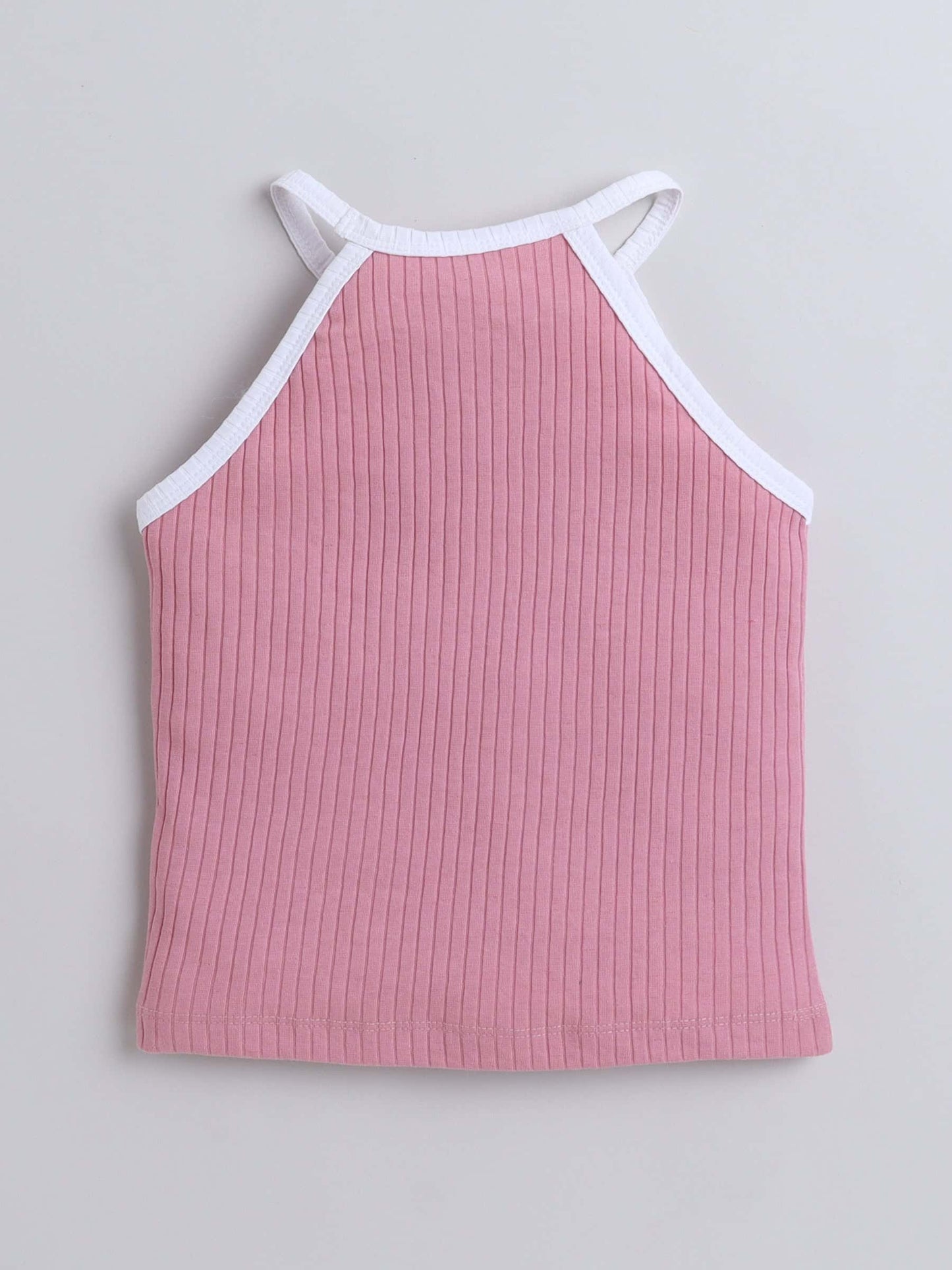 Aww Hunnie Ribbed Halter Neck Top - Pure, Chemical-Free Kidswear