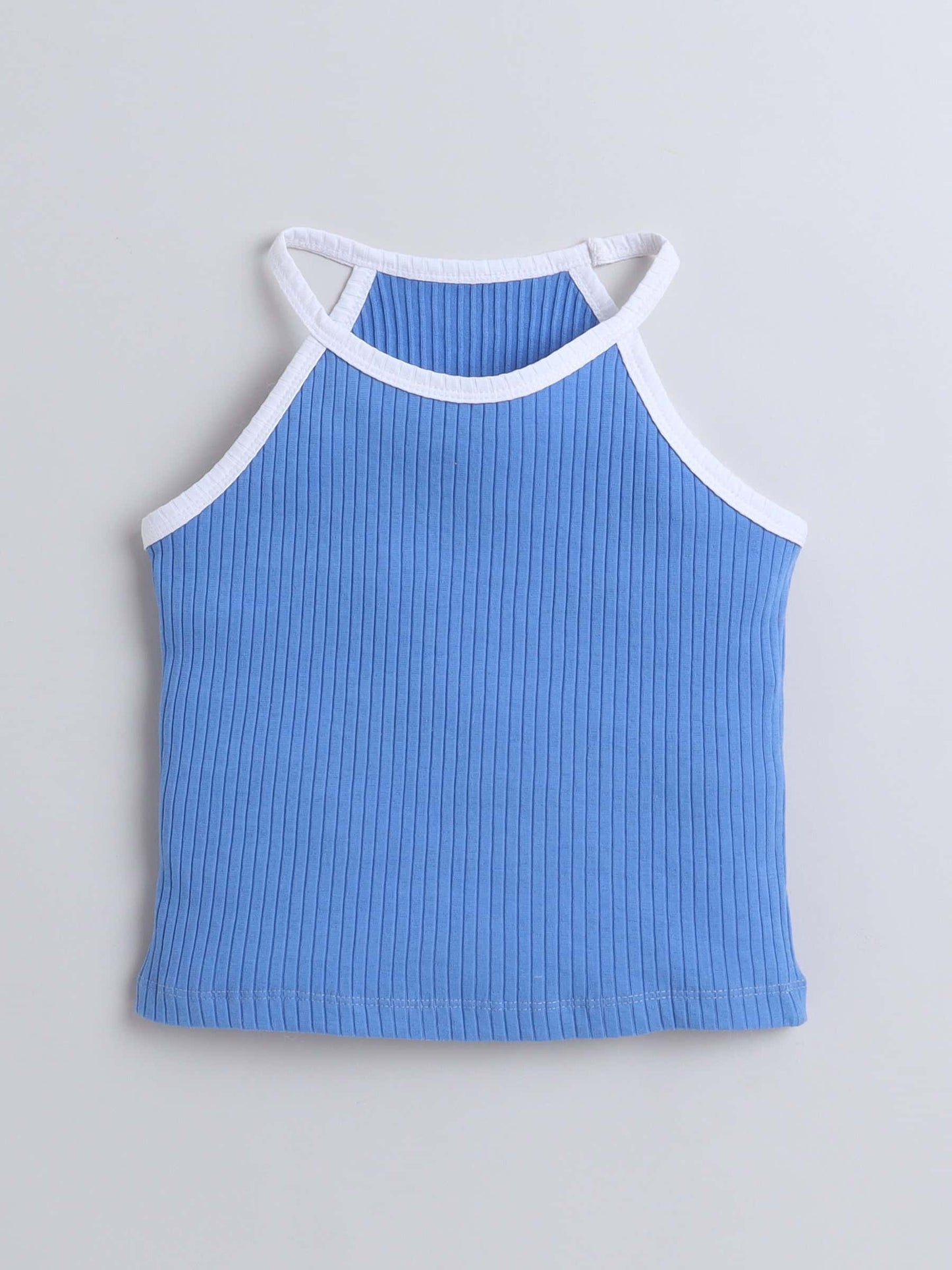 Aww Hunnie Ribbed Halter Neck Top - Pure, Chemical-Free Kidswear