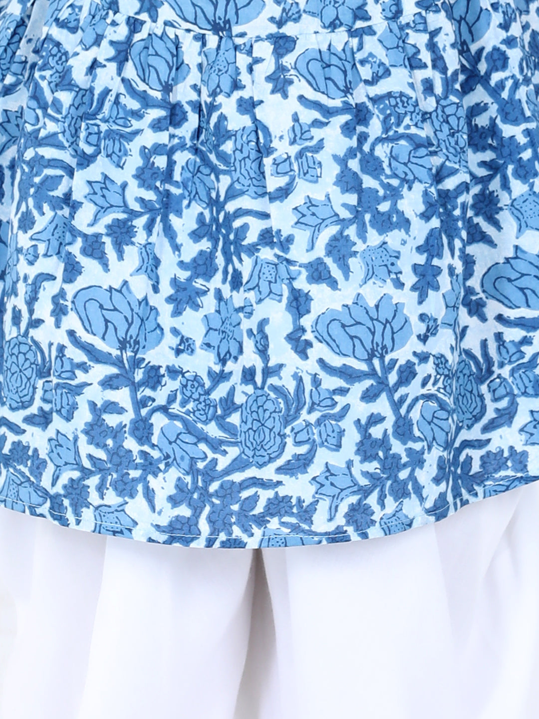 Aww Hunnie Jaipuri Print Cotton Floral Kurti & Dhoti Set for Girls