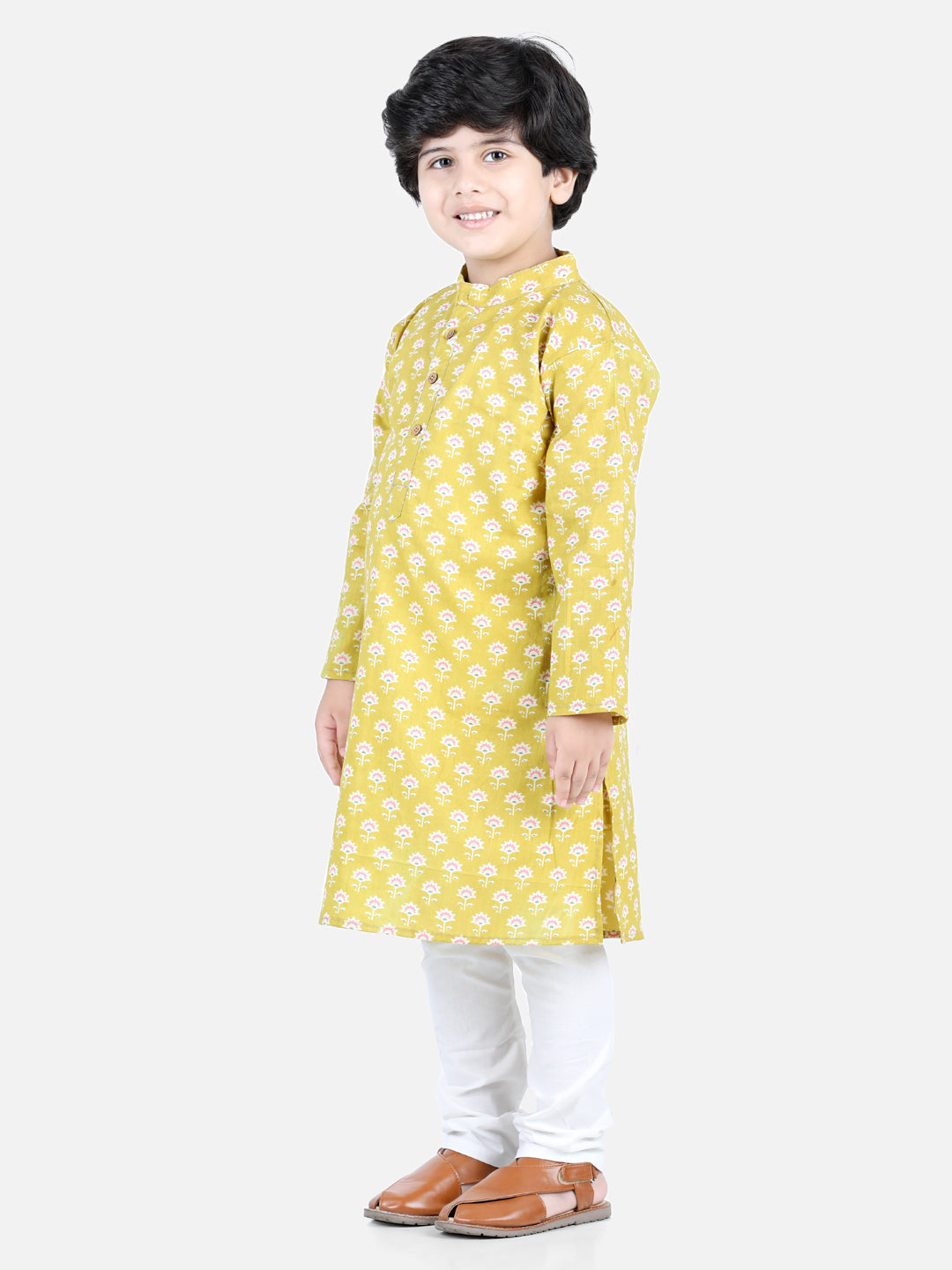 Aww Hunnie Boys Jaipuri Print Kurta & Pocket Pajama – Organic Cotton