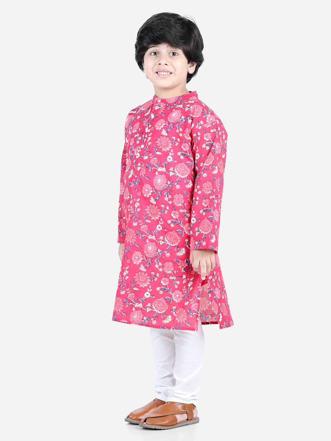Aww Hunnie Floral Jaipuri Cotton Kurta & Pajama Set – Kids Ethnic Wear