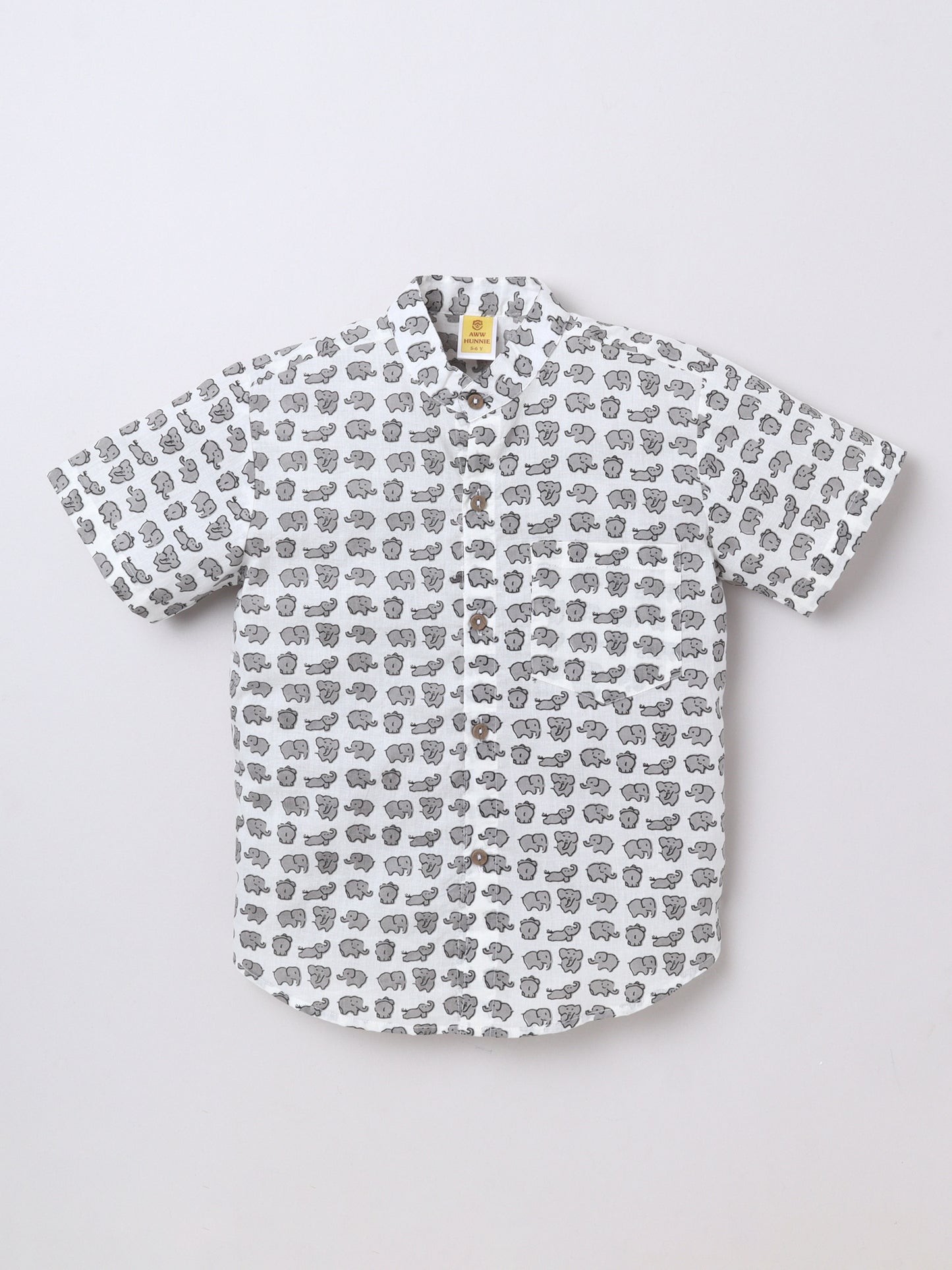 White Elephant‑Print Cotton Set for Boys | Aww Hunnie