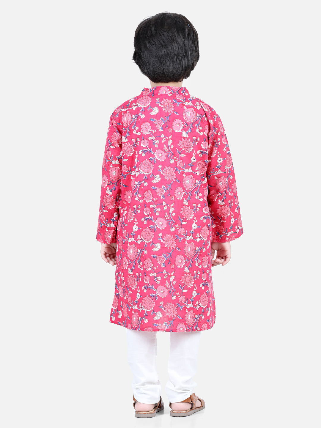 Aww Hunnie Floral Jaipuri Cotton Kurta & Pajama Set – Kids Ethnic Wear