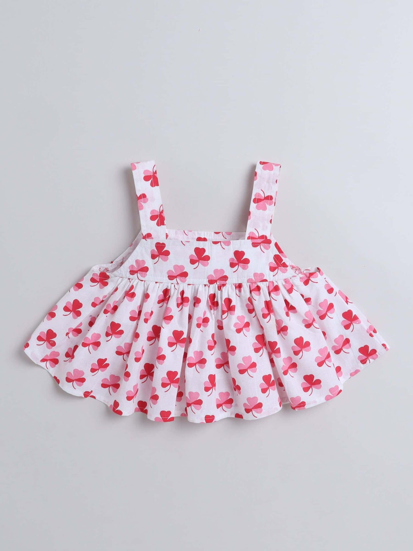 Girls Red Sleeveless Crop Top & Shorts Set – Bold & Trendy - Pure, Chemical-Free Kidswear