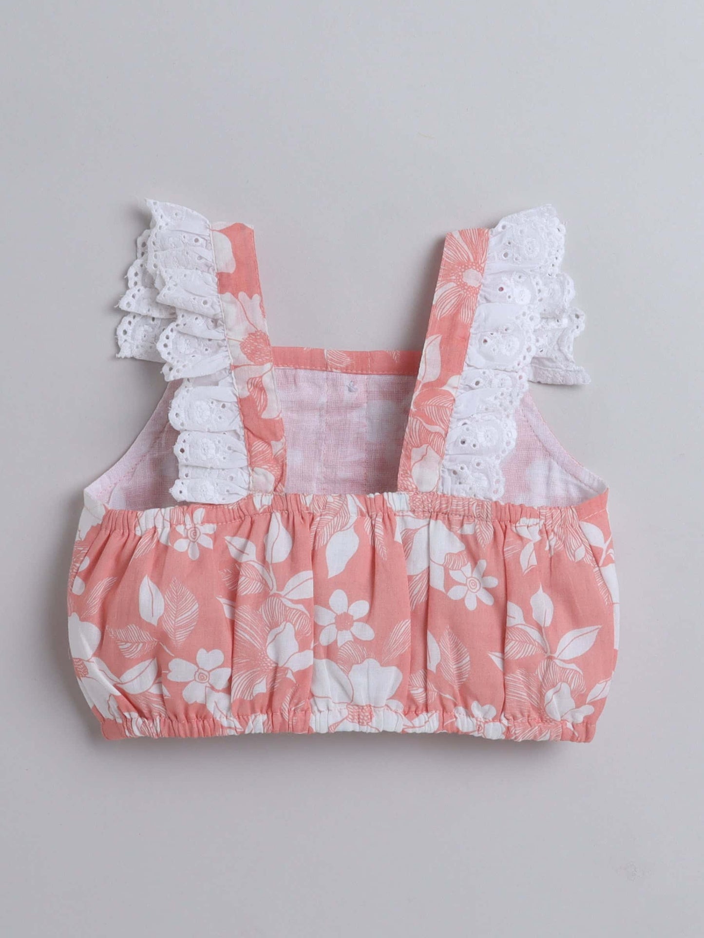 Girls Floral Print Button Top & Skirt Set – Chic and Casual - Pure, Chemical-Free Kidswear