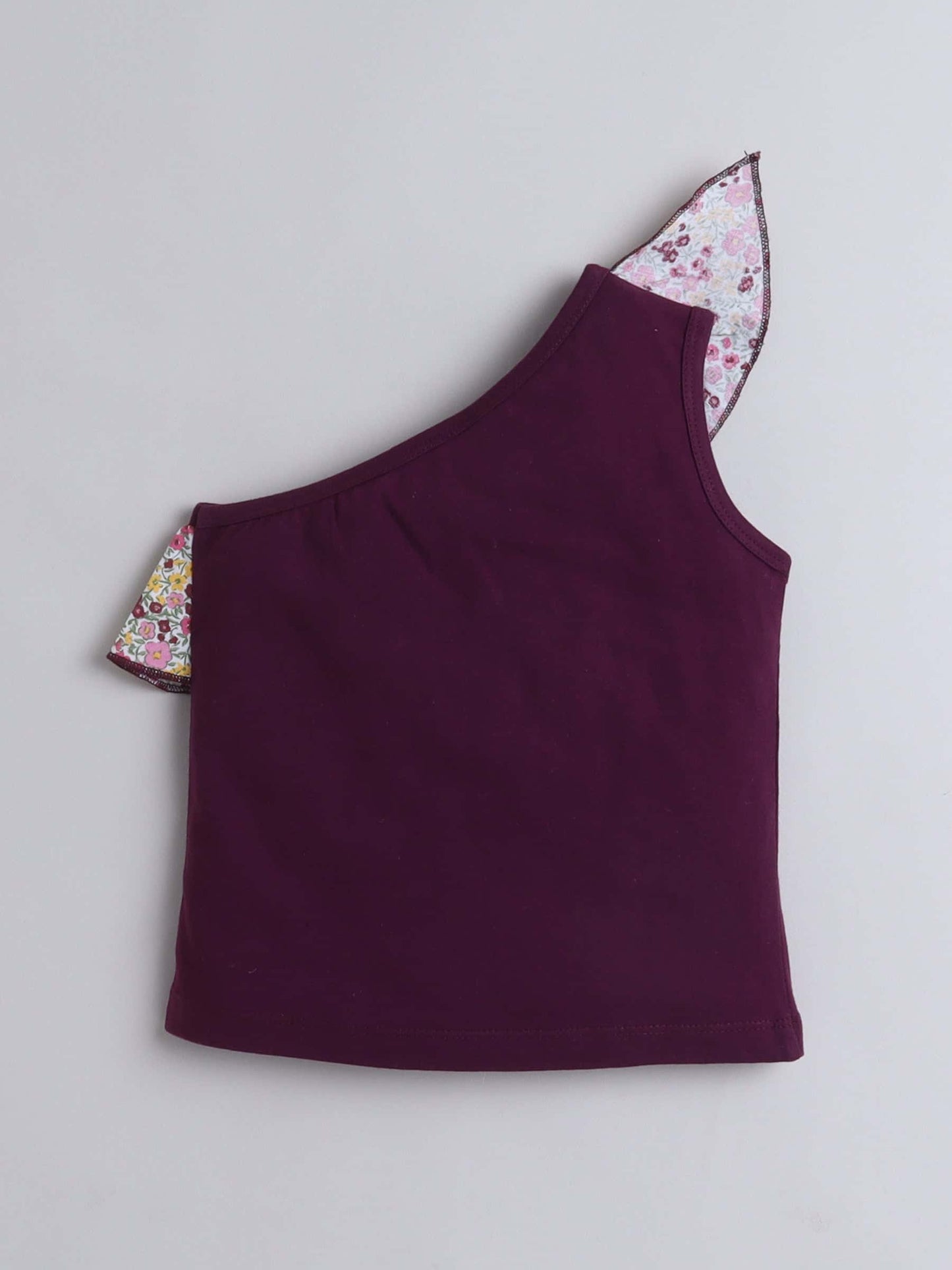 Girls One Shoulder Frill Top & Skirt Set – Stylish & Feminine - Pure, Chemical-Free Kidswear