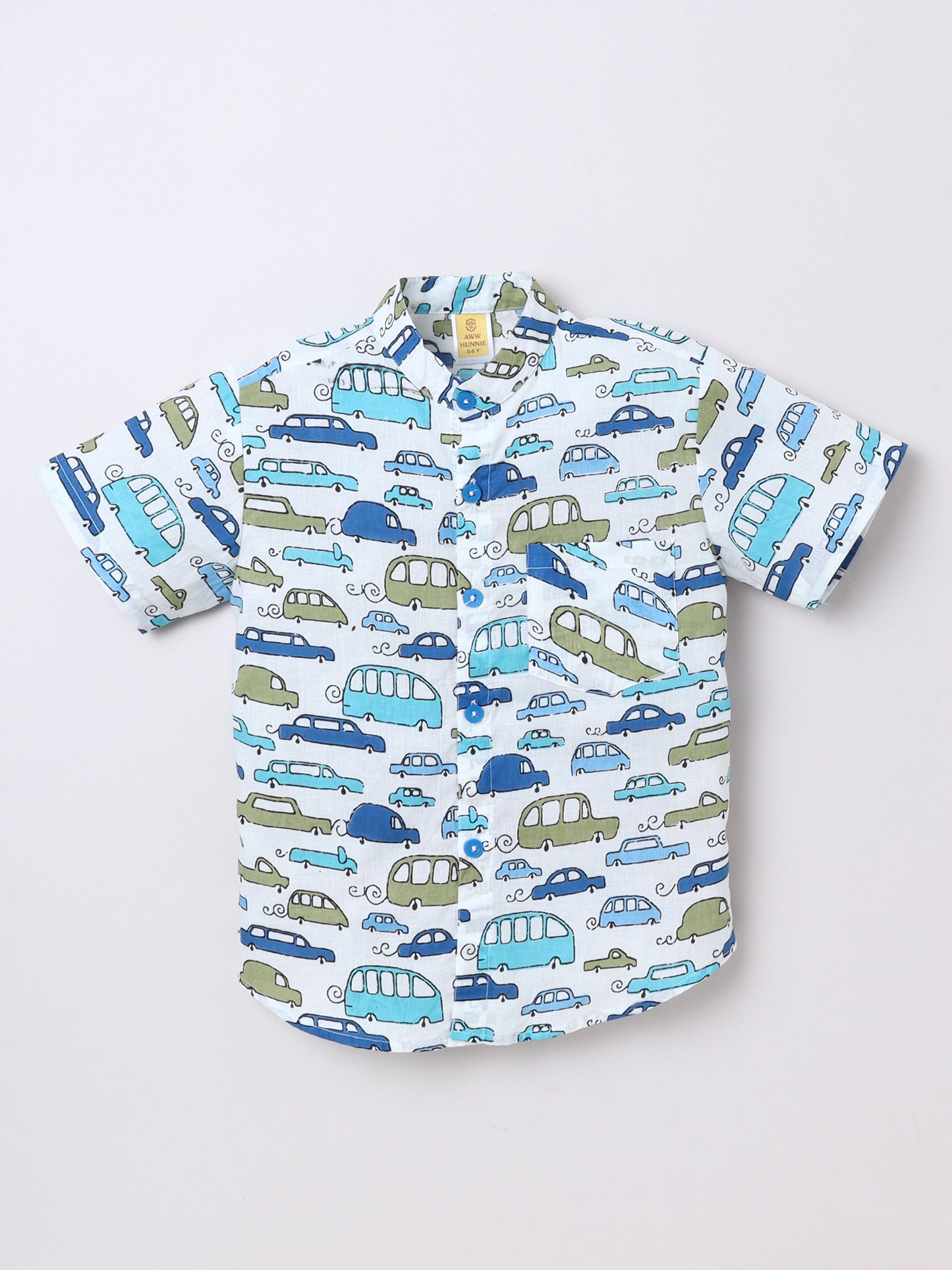 Car‑Print Cotton Shirt & Shorts Set for Boys | Aww Hunnie