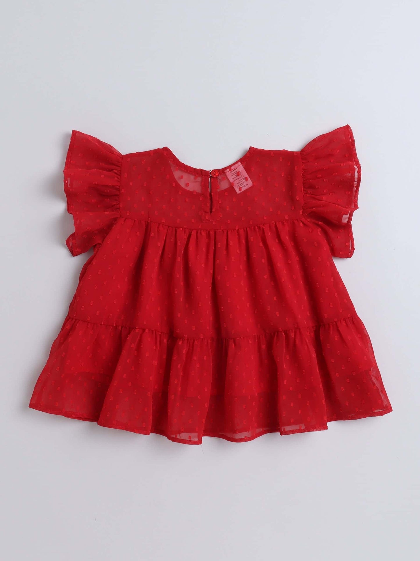 Aww Hunnie Georgette Butti Lyred Top - Pure, Chemical-Free Kidswear