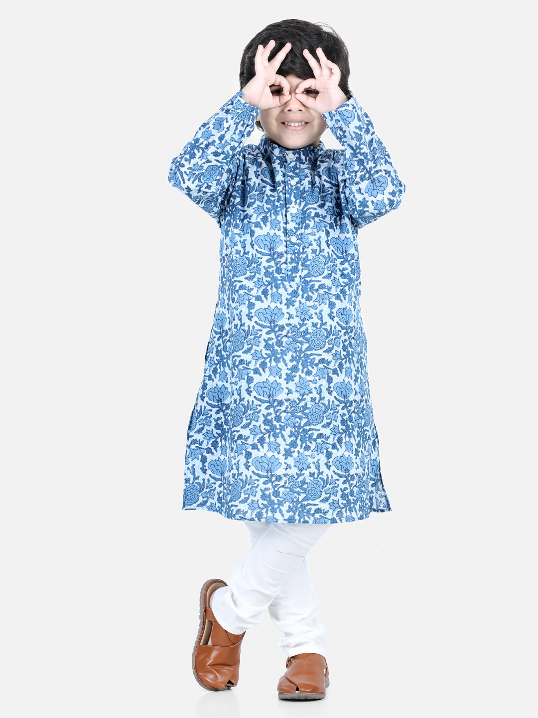 Aww Hunnie Kids Jaipuri Printed Cotton Kurta & Pajama Set