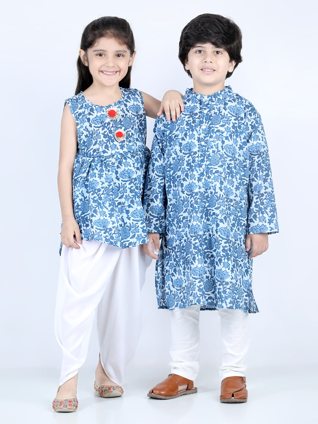 Aww Hunnie Kids Jaipuri Printed Cotton Kurta & Pajama Set