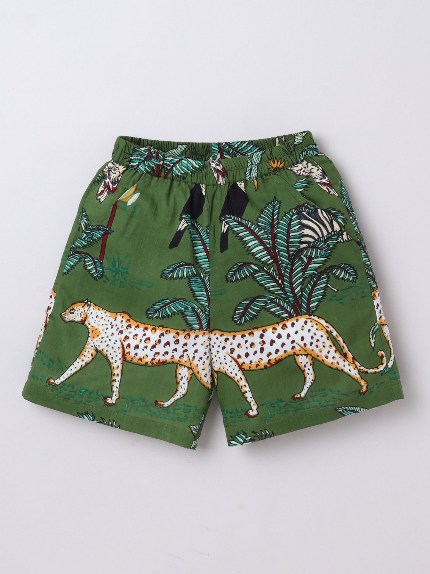 Jungle‑Print Cotton Shirt & Shorts Set | Aww Hunnie Kidswear