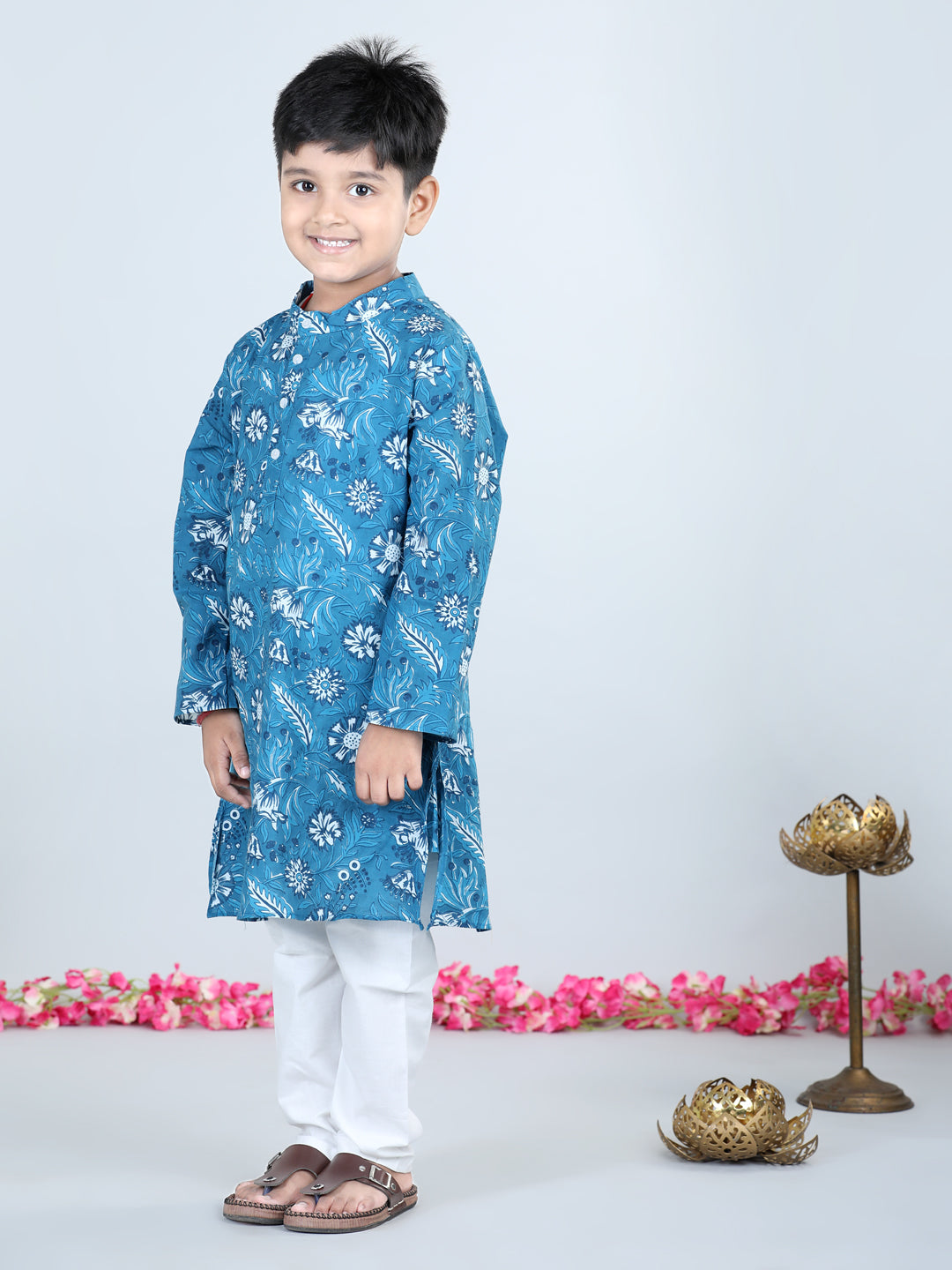 Aww Hunnie Boys Printed Cotton Kurta & Pocket Pajama Set – 1–12 yrs