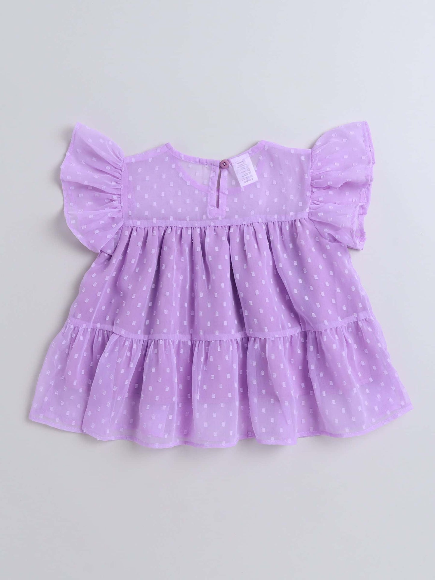 Aww Hunnie Georgette Butti Lyred Top - Pure, Chemical-Free Kidswear