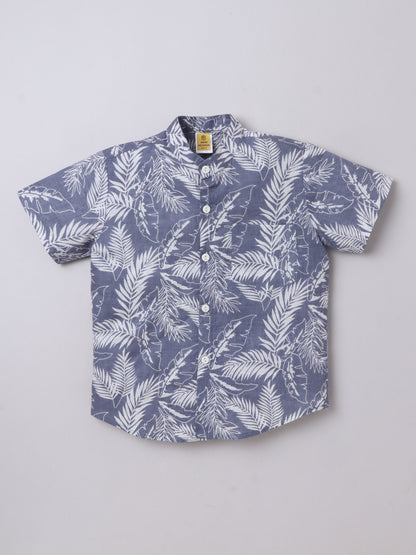 Leaf‑Print Cotton Shirt & Shorts Set for Kids | Aww Hunnie
