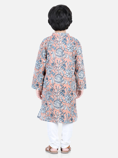 Aww Hunnie Floral Butti Cotton Kurta & Pajama Set for Kids