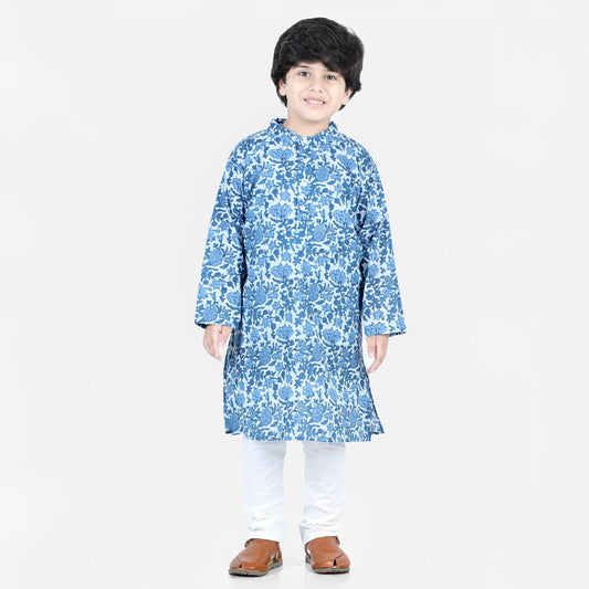 Aww Hunnie Kids Jaipuri Printed Cotton Kurta & Pajama Set