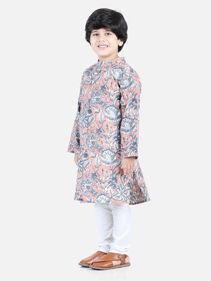 Aww Hunnie Floral Butti Cotton Kurta & Pajama Set for Kids