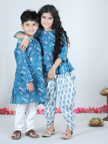 Aww Hunnie Boys Printed Cotton Kurta & Pocket Pajama Set – 1–12 yrs