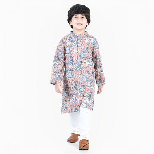 Aww Hunnie Floral Butti Cotton Kurta & Pajama Set for Kids