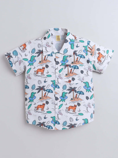 Boys Printed Shirt & Short Set – Stylish Casual Outfit - Pure, Chemical-Free Kidswear
