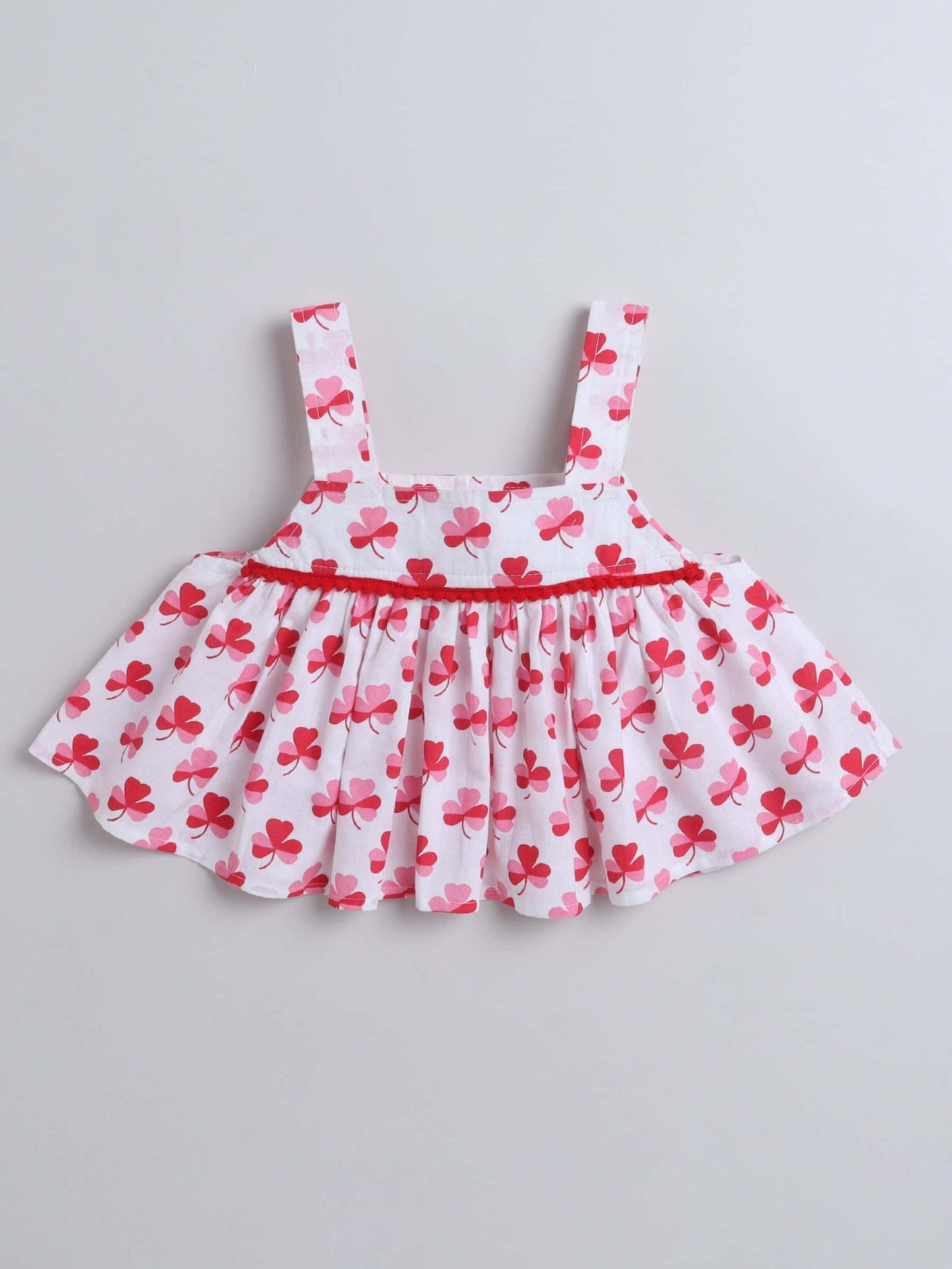 Girls Red Sleeveless Crop Top & Shorts Set – Bold & Trendy - Pure, Chemical-Free Kidswear