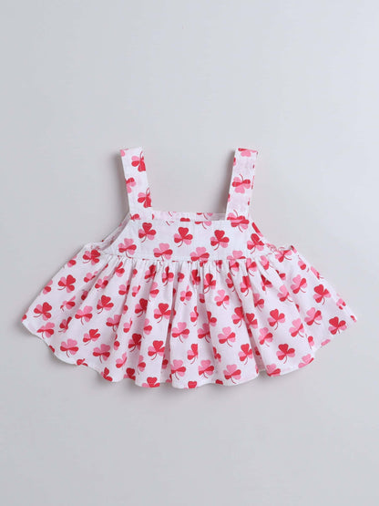 Girls Red Sleeveless Crop Top & Shorts Set – Bold & Trendy - Pure, Chemical-Free Kidswear