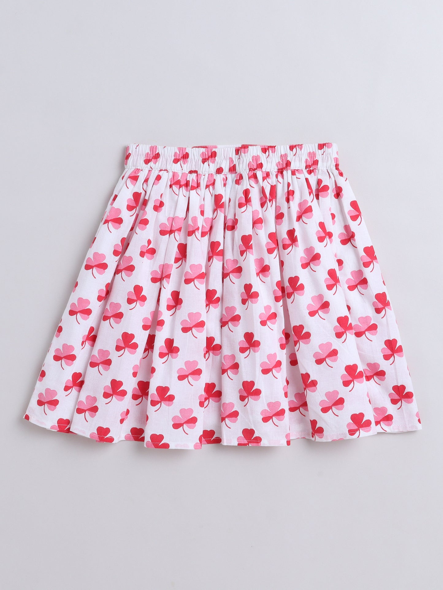 Aww Hunnie Girls’ Cotton Rib Sleeveless Top & Floral Skirt Set – Premium Playwear