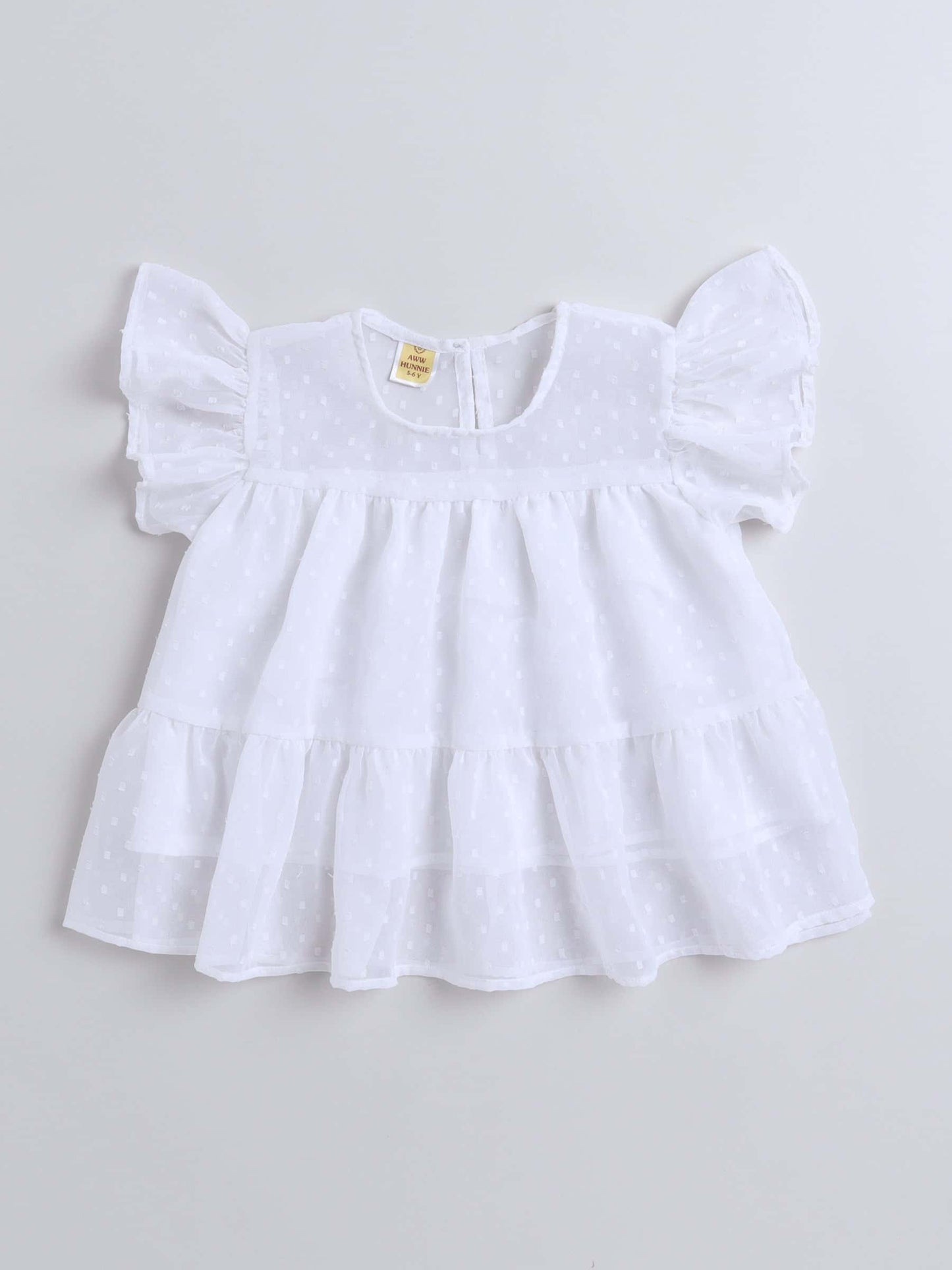Aww Hunnie Georgette Butti Lyred Top - Pure, Chemical-Free Kidswear