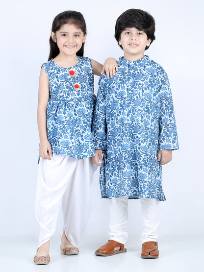 Aww Hunnie Kids Jaipuri Printed Cotton Kurta & Pajama Set